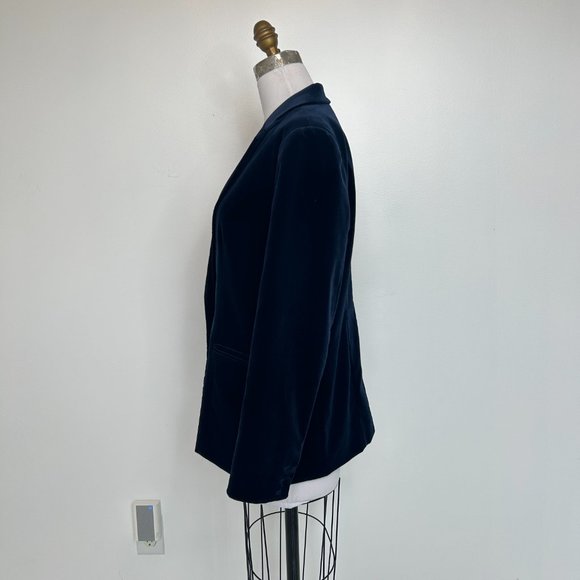 FRAME ATELIER Navy Velvet Blazer in Size L - Picture 2 of 8